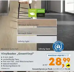 Globus Baumarkt Vinylboden,,Green Vinyl" Angebot