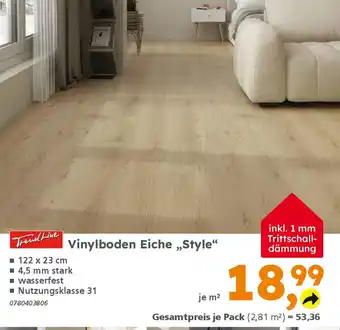 Globus Baumarkt TrendLine Vinylboden Eiche „,Style" Angebot