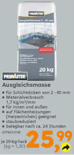 Globus Baumarkt PRIMASTER Ausgleichsmasse Angebot