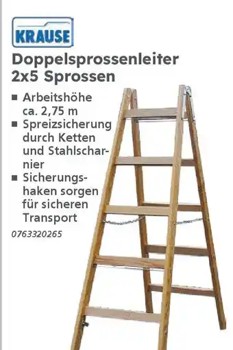 Globus Baumarkt KRAUSE Doppelsprossenleiter 2x5 Sprossen Angebot
