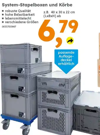 Globus Baumarkt System-Stapelboxen und Körbe Angebot