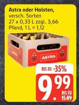 Edeka Astra oder Holsten, versch. Sorten Angebot
