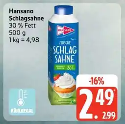 Edeka Hansano Schlagsahne Angebot