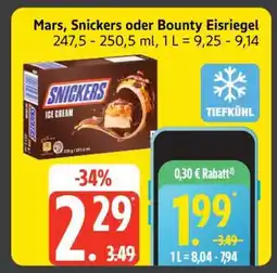 Edeka Mars, Snickers oder Bounty Eisriegel Angebot