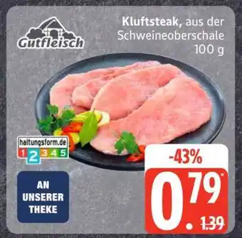 Edeka Kluftsteak aus der Schweineoberschale Angebot
