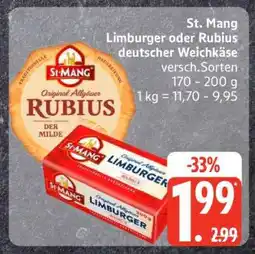 Edeka St. Mang Limburger oder Rubius deutscher Weichkäse Angebot