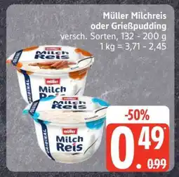 Edeka MÜLLER Milchreis oder Grießpudding Angebot