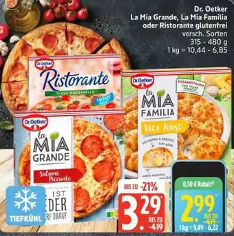 Edeka Dr. Oetker La Mia Grande, La Mia Familia oder Ristorante glutenfrei Angebot