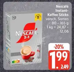 Edeka Nescafé Instant-Kaffee Sticks Angebot