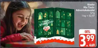 Edeka kinder Mix Tisch Adventskalender Angebot