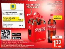 Edeka Coca-Cola Cola oder Limonade Angebot