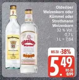 Edeka Oldesloer Weizenkorn oder Kümmel oder Strothmann Weizenkorn Angebot