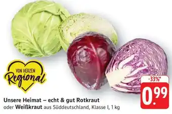 Edeka Unsere Heimat – echt & gut Rotkraut oder Weisskraut Angebot