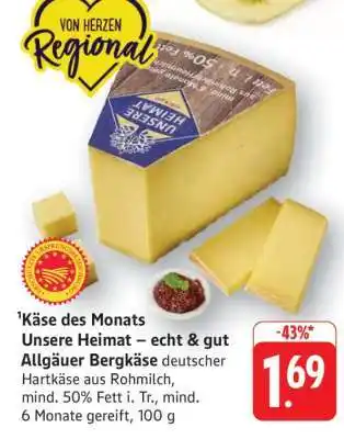 Edeka Allgäuer Bergkäse Angebot