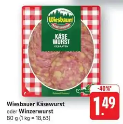 Edeka Wiesbauer Käsewurst oder Winzerwurst Angebot