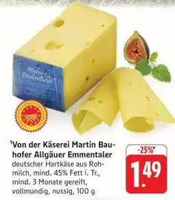 Edeka Von der Käserei Martin Bauhofer Allgäuer Emmentaler Angebot