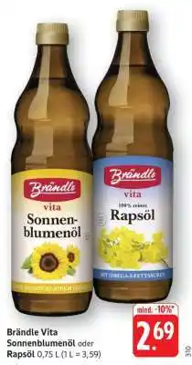 Edeka Brändle Vita Sonnenblumenöl oder Rapsöl Angebot