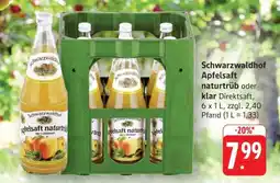 Edeka Schwarzwaldhof Apfelsaft naturtrüb oder klar Angebot