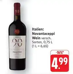 Edeka Italien: Novantaceppi Wein Angebot