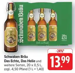 Edeka Schwaben Bräu Das Echte, Das Helle Angebot