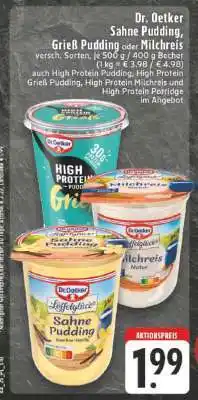 Edeka Dr. Oetker Sahne Pudding, Grieß Pudding oder Milchreis Angebot