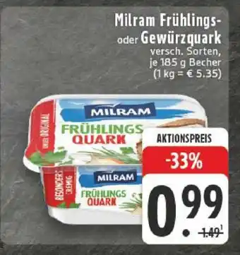 Edeka Milram Frühlings- oder Gewürzquark Angebot