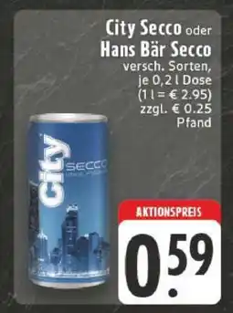 Edeka City Secco oder Hans Bär Secco Angebot