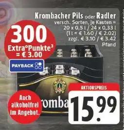 Edeka Krombacher Pils oder Radler Angebot