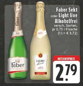 Edeka Faber Sekt oder Light Live alkoholfrei Angebot