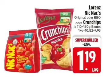 Edeka Lorenz Nic Nac’s oder Crunchips Angebot