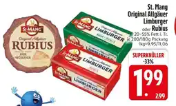 Edeka St. Mang Original Allgäuer Limburger oder Rubius Angebot