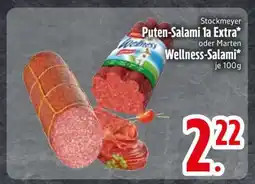 Edeka Stockmeyer Puten-Salami 1a Extra oder Marten Wellness-Salami Angebot