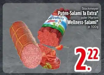 Edeka Stockmeyer Puten-Salami 1a Extra oder Marten Wellness-Salami Angebot