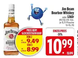 Edeka Jim Beam Bourbon Whiskey oder Likör Angebot