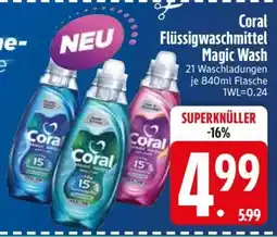 Edeka Coral Flüssigwaschmittel Magic Wash Angebot