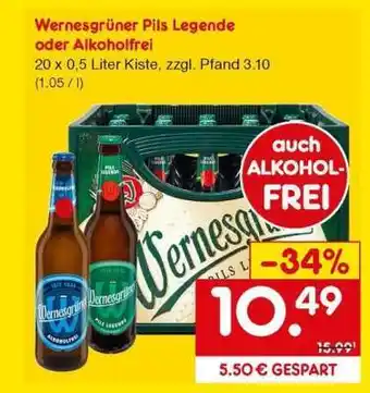 Netto Marken-Discount Wernesgrüner Pils Legende oder Alkoholfrei Angebot