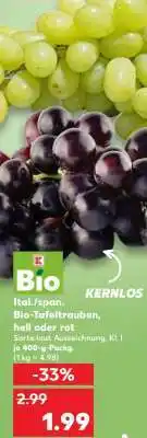 Kaufland Bio Ital./span. Bio-Tafeltrauben, hell oder rot Angebot
