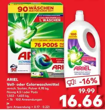 Kaufland ARIEL Voll- oder Colorwaschmittel Angebot