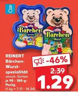 Kaufland REINERT Bärchen-Wurst-spezialität Angebot