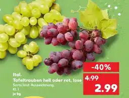 Kaufland Ital. Tafeltrauben hell oder rot, lose Angebot