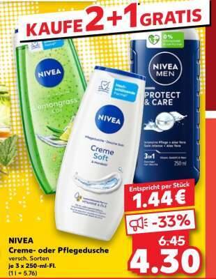 Nivea Creme Dusche Pflegend – 2 X 250 Ml, Mit Mandelöl & Hydra IQ