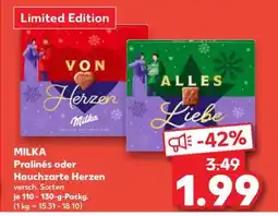 Kaufland MILKA Pralinés oder Hauchzarte Herzen Angebot