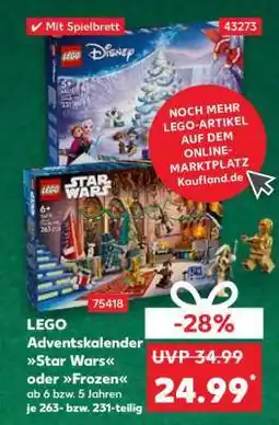 Kaufland LEGO Adventskalender Star Wars oder Frozen Angebot