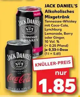 Kaufland JACK DANIEL'S Alkoholisches Mixgetränk Angebot