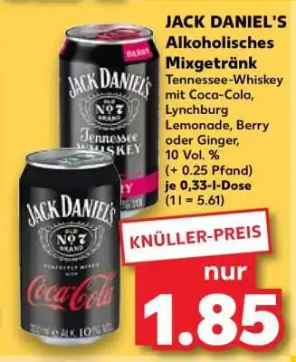 Kaufland JACK DANIEL'S Alkoholisches Mixgetränk Angebot