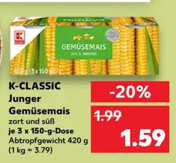 Kaufland K-CLASSIC Junger Gemüsemais Angebot