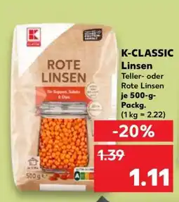 Kaufland K-CLASSIC Linsen Angebot