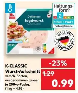 Kaufland K-CLASSIC Wurst- Aufschnitt Angebot