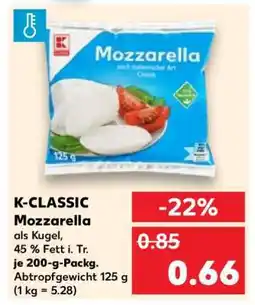 Kaufland K-CLASSIC Mozzarella Angebot