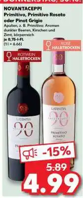 Kaufland NOVANTACEPPI Primitivo, Primitivo Rosato oder Pinot Grigio Angebot